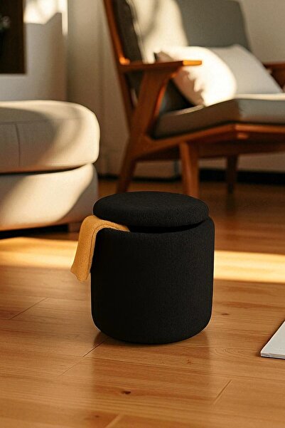 eda hacıoğlu edam bedding group Teddy Kumaşlı Sandıklı Yuvarlak Puf