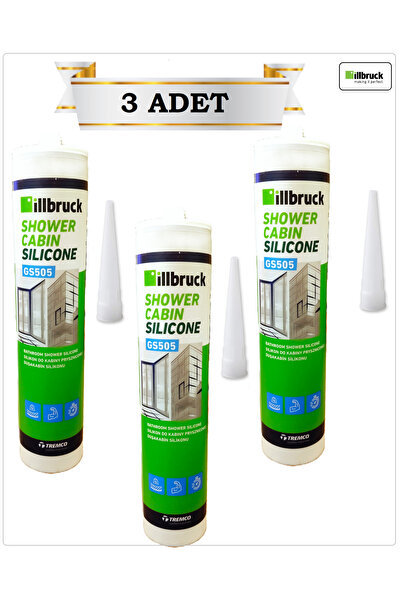 İLLBRUCK GS505 DUŞAKABİN SİLİKONU (3 ADET ŞEFFAF) 280 ml (AVRUPA ÜRETİMİ)