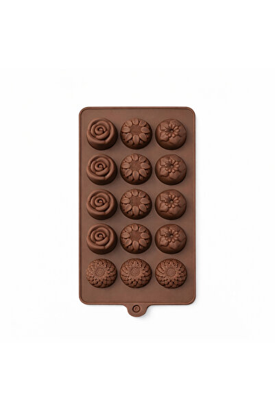 homvira 🌸   Flower Patterned Silicone Chocolate Mold – 15 Compartments (5×3)