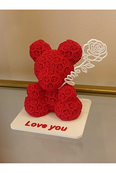 smilechild Red Rose Patterned Cute Teddy Bear 10cm Valentine's Day Christmas ...