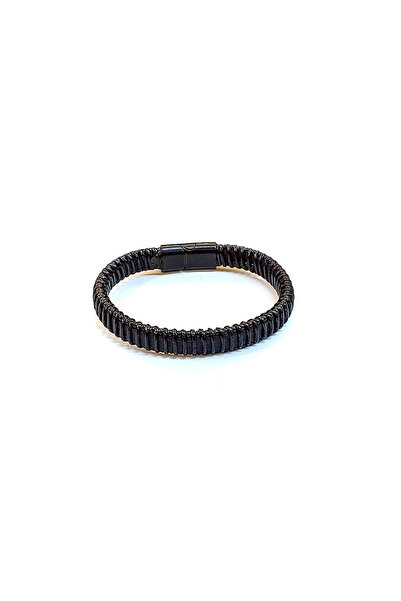 HER ŞEY NOTA www.herseynota.com Obsidian Coil – Black Spiral Textured Genuine...