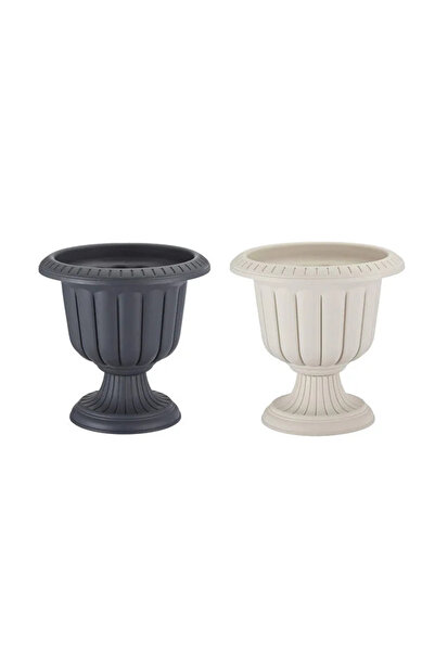 polivahome 2 Adet 0.50 Litre Mini Boy Nergis Saksı 13cm Ayaklı Plastik Deliks...