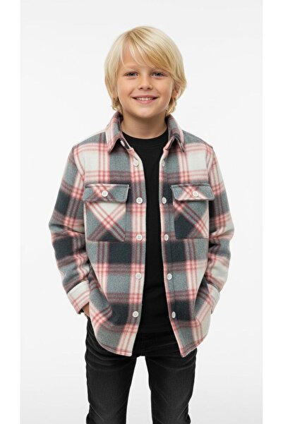 RBL COLLECTİON Erkek Çocuk Yumuşak Havlu Dokulu Kareli Gömlek Ceket