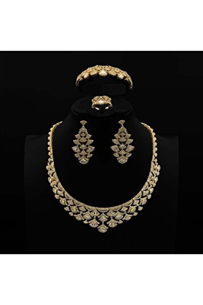 Generic Elegant gold zircon set, special edition, diamond-quality, 5 pieces, ...