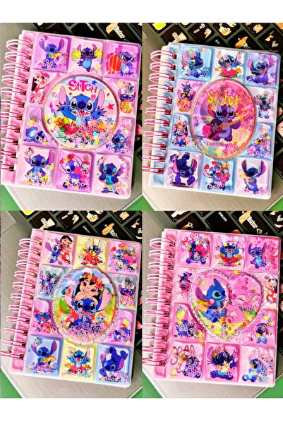 ÖZ KIRTASİYE Stitch Temalı 3D Sulu Kapak Sticker'lı Not Defteri (1adet)
