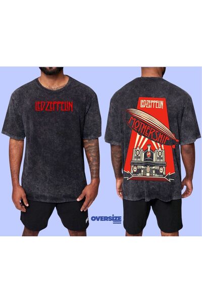 RİSE Tricou Led Zeppelin lavabil supradimensionat