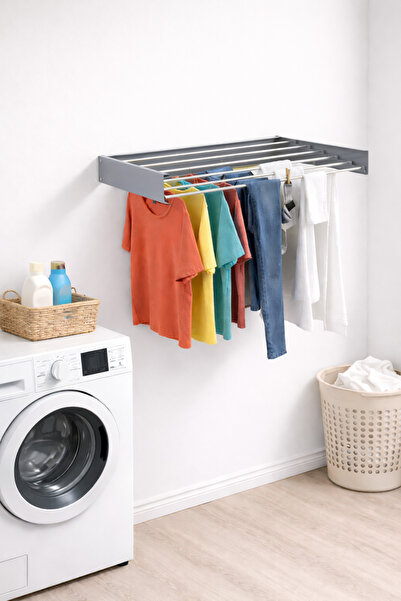 RaMetal Dekorasyon Katlanabilir Duvar Tipi Çamaşır Kurutmalık - Ekstra Sağlam...