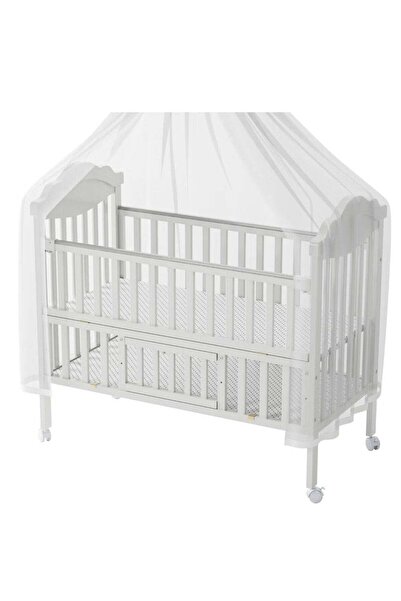 Baby Star Elegant Wooden Baby Bed with 3 Heights and High-Quality Mosquito Ne...