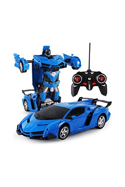 SCOWETTO Uzaktan Kumandalı Şarjlı Robota Dönüşen Araba Işıklı 1/18 Ölçek Tran...