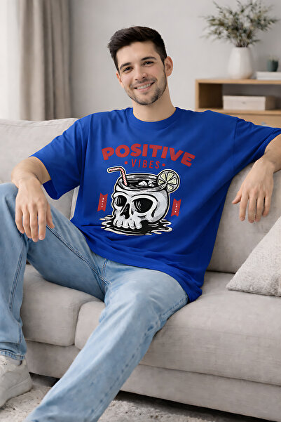 ArtYus Positive Vibes Printed Unisex Oversized T-Shirt