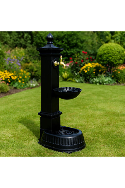 banyosepeti MonoCast Döküm Bahçe Çeşmesi – Yerden Sabit Siyah Tek Musluklu Kl...