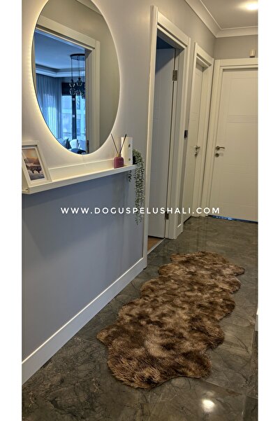 Doğuş Peluş Halı Batik Tavşan Kahverengi Yumuşak Dokulu Peluş Halı Çift Kafa ...