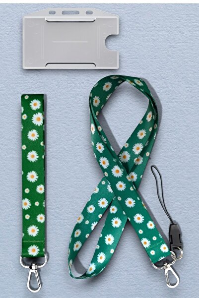 chic crazze حزام هاتف بنمط الأقحوان الأخضر، سلسلة مفاتيح، إكسسوار للحقيبة، حب...