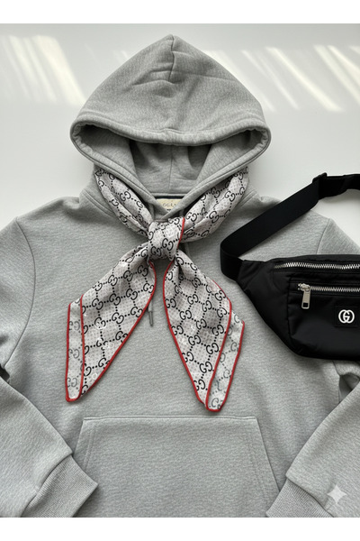 MİNELEŞARP34 Mineleşarp Cotton Fabric Sports Pattern Red Stripe Scarf