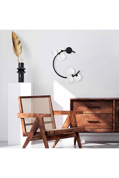 AmberLED Modern Tufted Black Sconce Wall Lamp with G9 Socket 50X30X55 cm Livi...