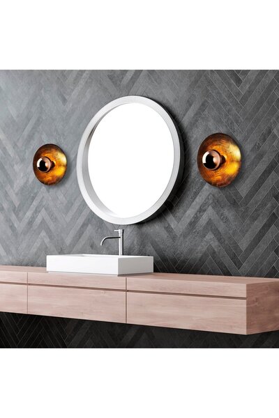 AmberLED ضوء القراءة والديكور المعدني المطلي بالنحاس العتيق