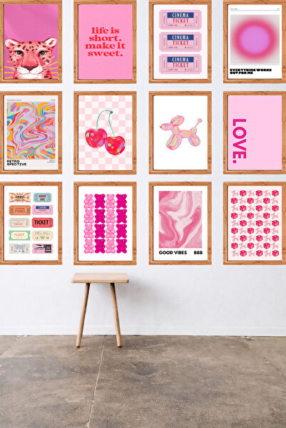 UNT 12-Piece Modern Wall Painting Set with Frame Appearance – 15X20 cm Mdf Uv...