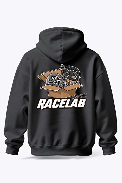 BJACKS هودي Racelab قصة فضفاضة – سترة رياضية للدراجات النارية من نوع مطبوع ست...