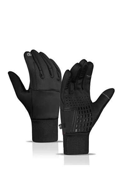 Empressco Su Geçirmez Softshell Motosiklet Eldiveni, Dokunmatik Uyumlu, Soğuk...