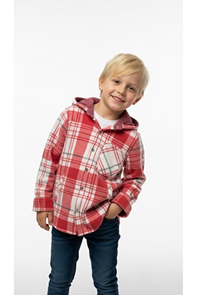 RBL COLLECTİON Erkek Çocuk Yumuşak Dokulu Kapüşonlu Oduncu Gömlek