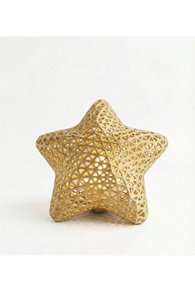 LUBIKO STUDIO Dekoratif Yıldız Led Mumluk/ Altın-Bronz