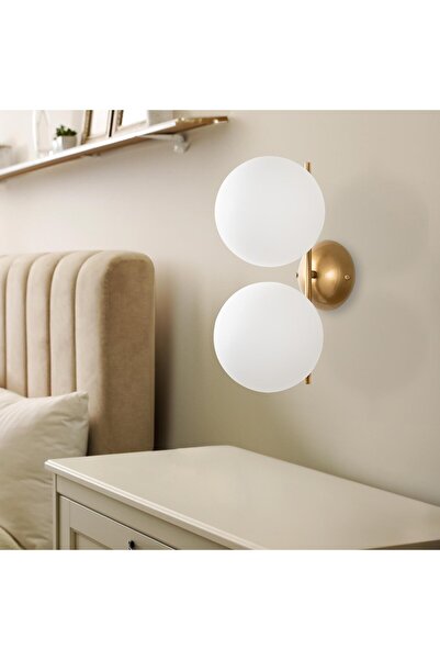 AmberLED Shiny Gold Metal Sconce Wall Lamp with G9 Socket 42X20X27 cm Living ...