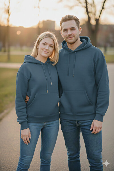 Modaikon 14 şubat sevgililer günü hediyesi çift kombin sweatshirt 3 iplik