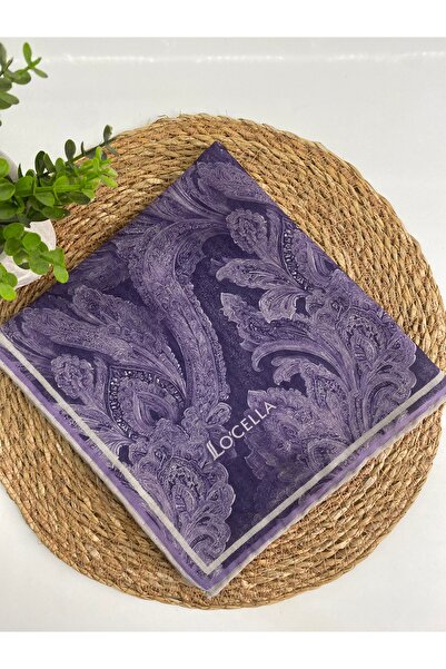 MİNELEŞARP34 وشاح من القماش القطني بنمط عرقي من مينيليسارب باللون الأرجواني