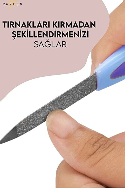 PAYLEN İki Uçlu Çift Taraflı Tırnak Eti Temizleyicili 3'lü Tırnak Törpü Seti