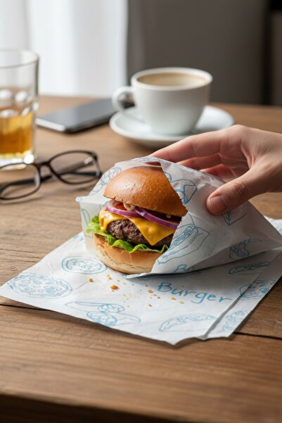 NadirAmbalaj 13x13 cm Kalın Hışır Hamburger Poşeti - 2000 Adet - Hijyenik Bur...