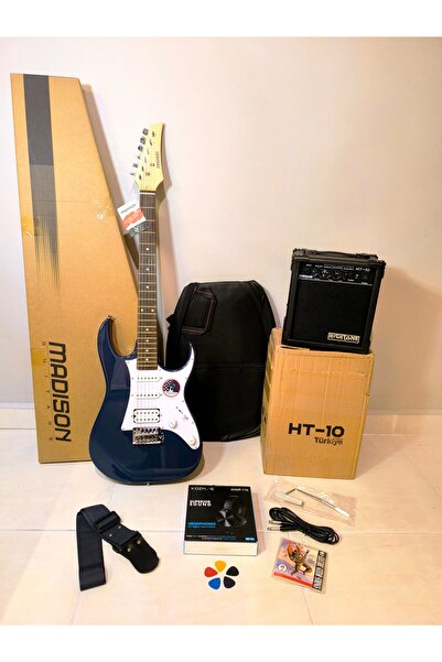 Madison Meg-Bl Firil Müzik Elektro Gitar Full Set ( Gitar+Amfi+Kulaklık+Akses...