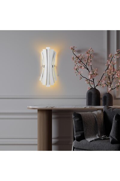 AmberLED Minimal Metal Body White 2-Piece Pendant Chandelier for Living Room ...