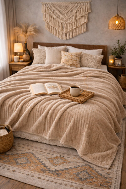 IZAHOUSE LIVING Çift Kişilik Yumoş Super Soft Battaniye