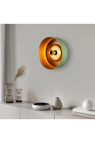 AmberLED Stylish Metal Body Green Vesta Sconce, E27 Compatible for Living Roo...
