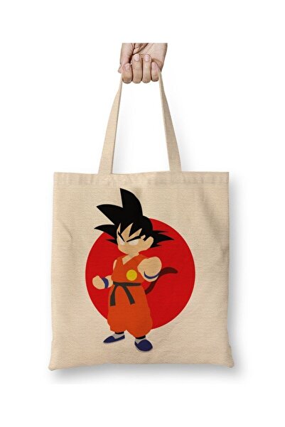 Toyaso حقيبة تسوق من قماش دراغون بول زد غوكو باللون الأبيض بمقبض طويل وحقيبة ...
