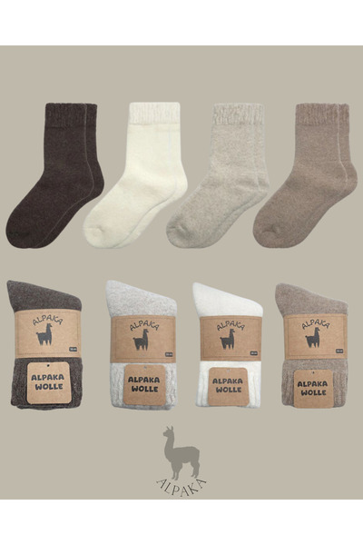 Empressco 4'lü Kadın Alpaka Yün Kışlık Kalın Soket Çorap Seti