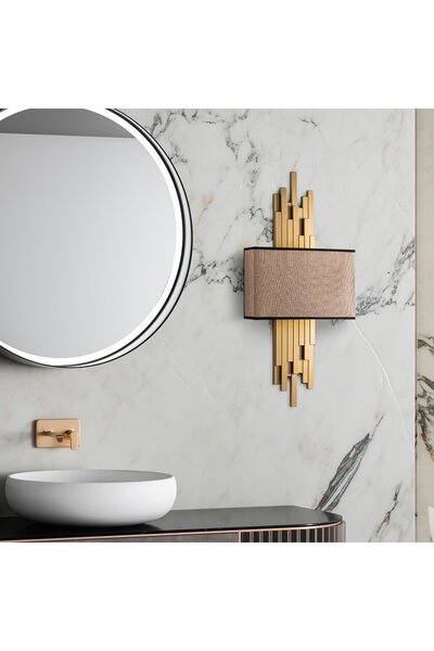 AmberLED إضاءة رأسية ذهبية لامعة بسيطة متوافقة مع E14 لغرفة المعيشة وغرفة النوم