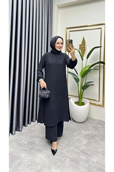 Kalemen Moda طقم ياندان شق إيروبين 1988 أسود