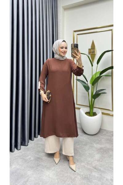 Kalemen Moda بدلة ايروبين بتفاصيل مزخرفة على الأكمام 1989 بني