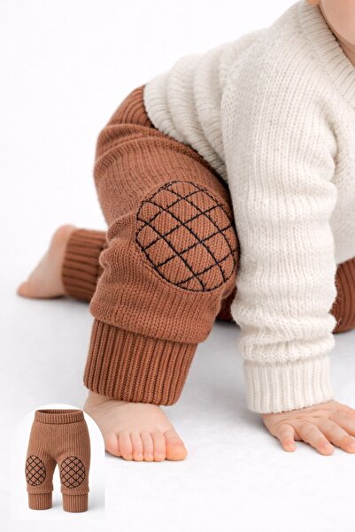 Minytrendy سروال تريكو للأطفال الرضع للزحف، للبنات والأولاد، واقي للركبة للأط...