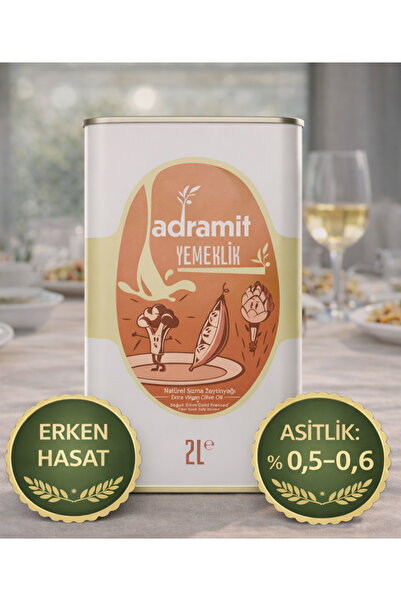 Adramit Yemeklik Natürel Sızma Zeytinyağı 2 L Teneke | 2025-2026 Hasadı Filtr...