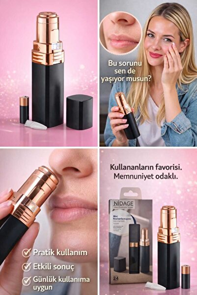 NIDAGE Mini Tıraş Makinesi Epilasyon LED Işıklı, Yüz, Koltuk altı, Bikini Böl...