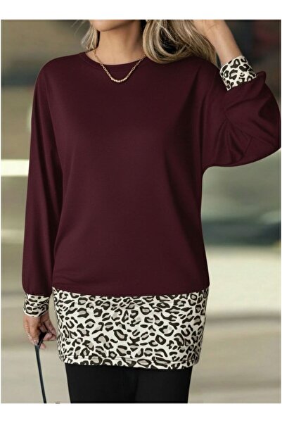byasafkids Women's Long Sleeve Crew Neck Top Viscose Two Thread Bottom Leopar...