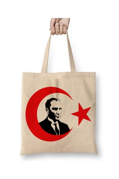Toyaso Mustafa Kemal Atatürk, steagul turcesc, geantă de pânză albă, geantă d...