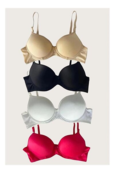 byasafkids Black-White-Red-Skin 4-Piece Padded Push Up Micro Underwire Daily ...