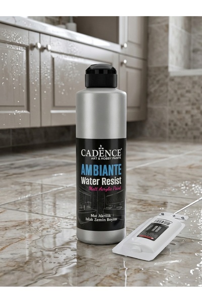 Cadence Ambiante Metalik Fayans ve Tezgah Boyası AWM-06 Gümüş 250 ml Islak Ze...