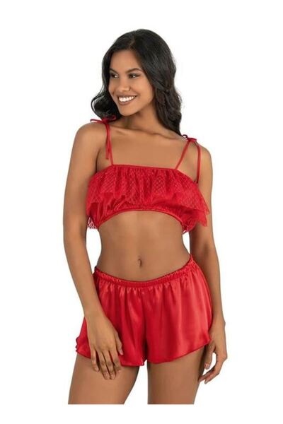byasafkids Red Satin Shorts Kit 9206