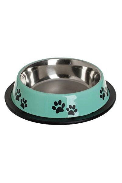 OEM Mint Green Stainless Steel Bowl with Paw Patterns for Cats 235ml