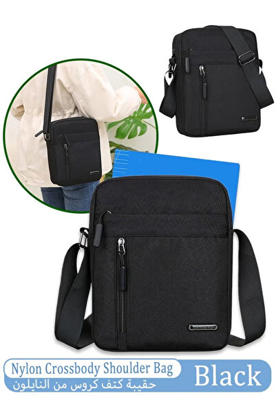 Generic Unisex Nylon Shoulder Bag with Adjustable Strap and Small Side Pocket