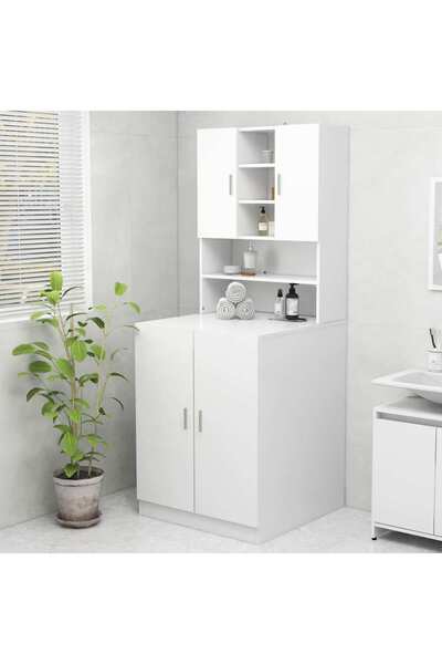 vidaxl خزانة غسالة بيضاء